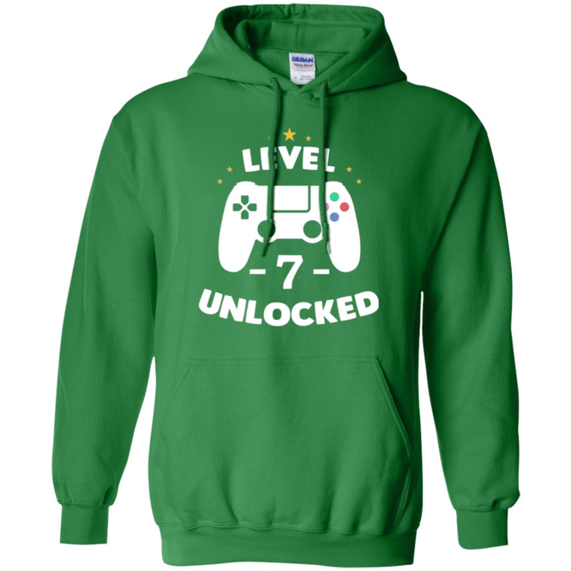 Senenth Birthday T-shirt Level 7 Unlocked Irish Green