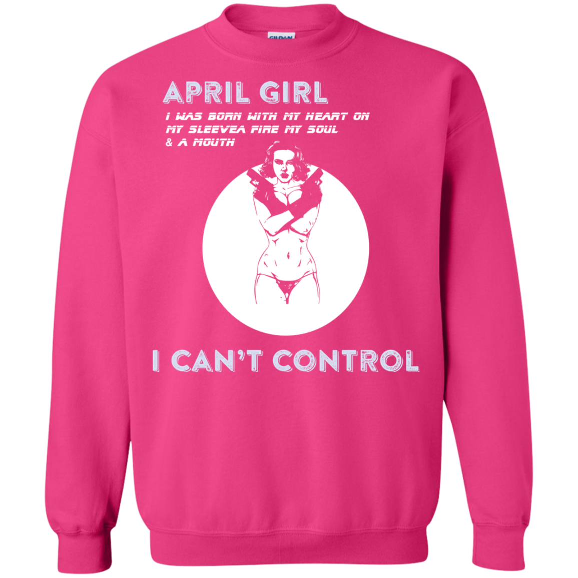 April Girl I Was Born With My Heart T-shirt Heliconia