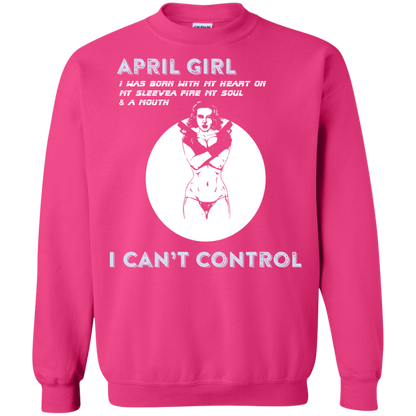 April Girl I Was Born With My Heart T-shirt Heliconia