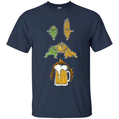 Hop And Malt Fusion To Beer Funny Beer Lover T-shirt Navy