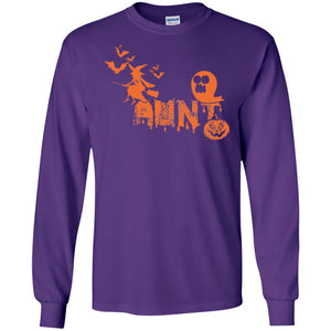 Halloween Pumpkin Aunt Auntie Family ShirtG240 Gildan LS Ultra Cotton T-Shirt