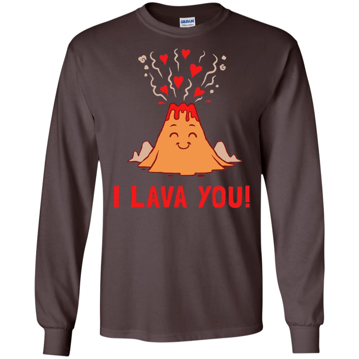 Funny Volcano Valentines Love T-shirt I Lava You T-shirt Dark Chocolate