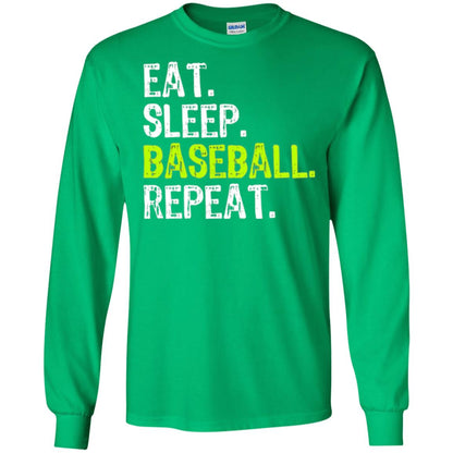 Baseball T-shirt Eat Sleep Baseball Repeat Irish Green
