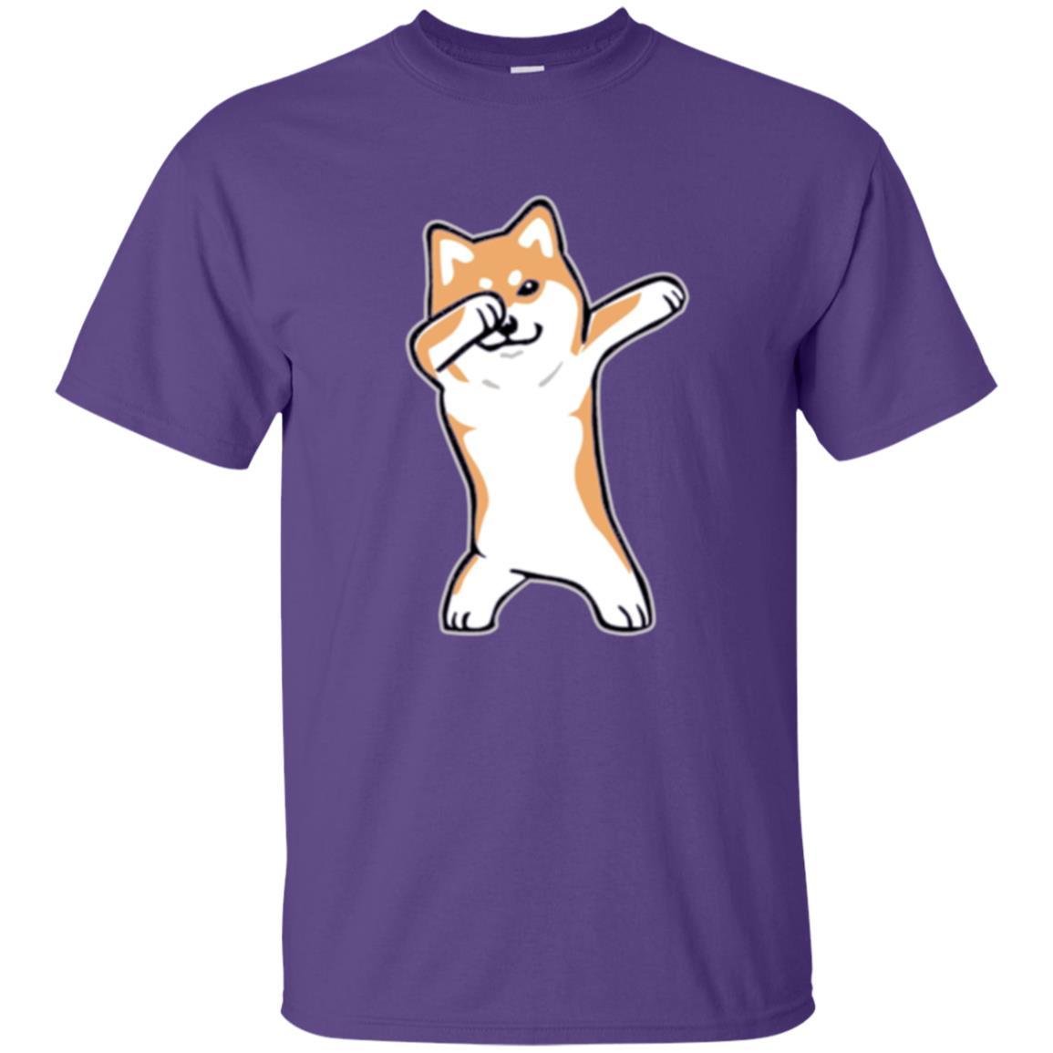 Dog Lover T-shirt Dabbing Shiba Inu Doge Purple