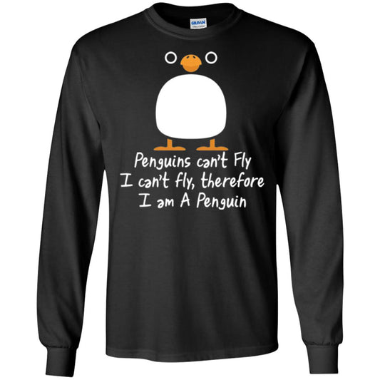Penguin T-shirt I Can_t Fly Black
