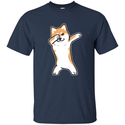 Dog Lover T-shirt Dabbing Shiba Inu Doge Navy