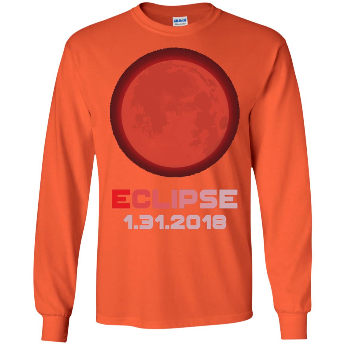 Eclipse January 31st 2018 Total Lunar Eclipse T-shirt Orange