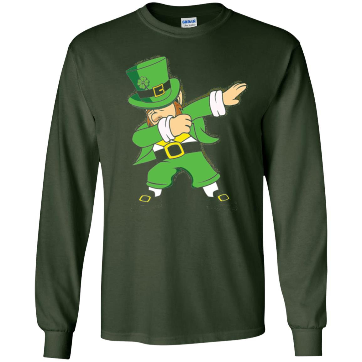 St. Patrick_s Day T-shirt Irish Dabbing T-shirt Forest Green