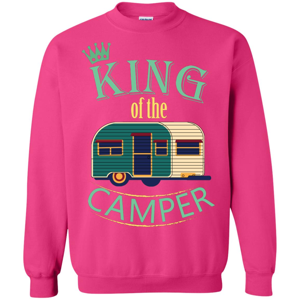 King Of The Camper Camping Lover Shirt Heliconia