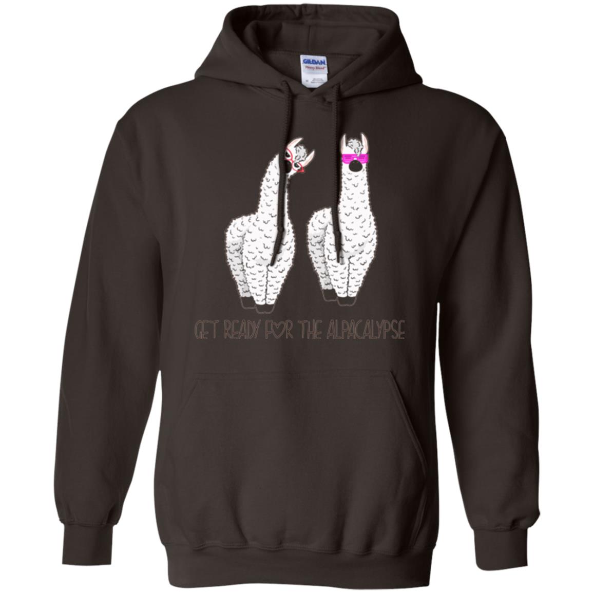 Funny Alpaca T-shirt Get Ready For The Alpacalypse Dark Chocolate