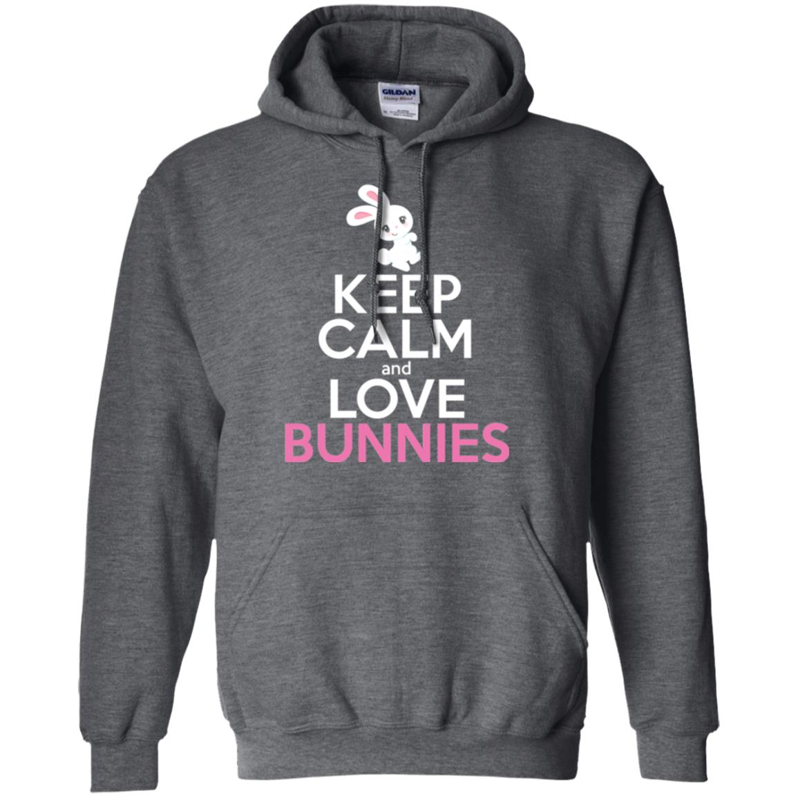 Bunny T-shirt Keep Calm And Love Bunnies Dark Heather