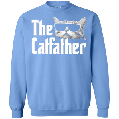 Funny Gift Shirt For Cat Daddy The Catfather T-shirt Carolina Blue