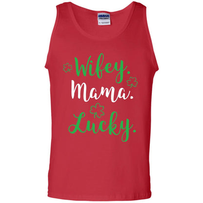 Wifey Mama Lucky Mom St Patricks Day T-shirt Red