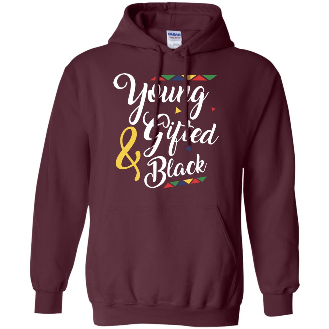 African American T-shirt Young Gifted And Black Maroon