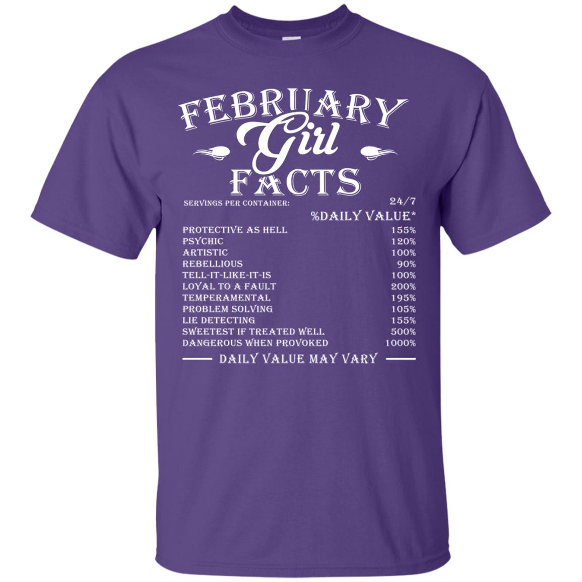 February Girl Facts Facts T-shirt Purple