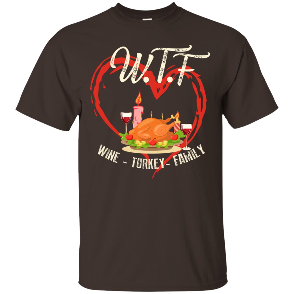 Turkey Wine Family Thanksgiving Drinking Gift Shirt For Family Dark Chocolate