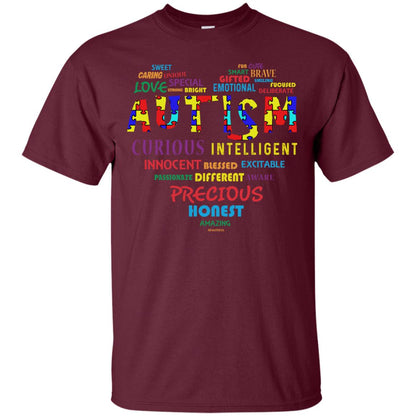 Sweet Caring Unique Love Special Autism Awareness T-shirt Maroon