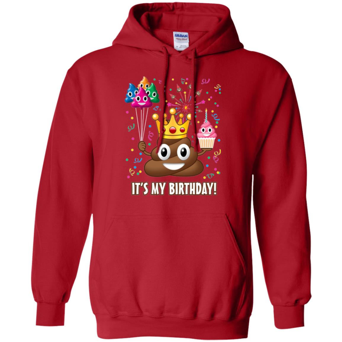 Poop Emoji T-shirt It_s My Birthday Red