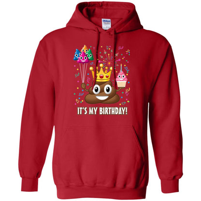 Poop Emoji T-shirt It_s My Birthday Red
