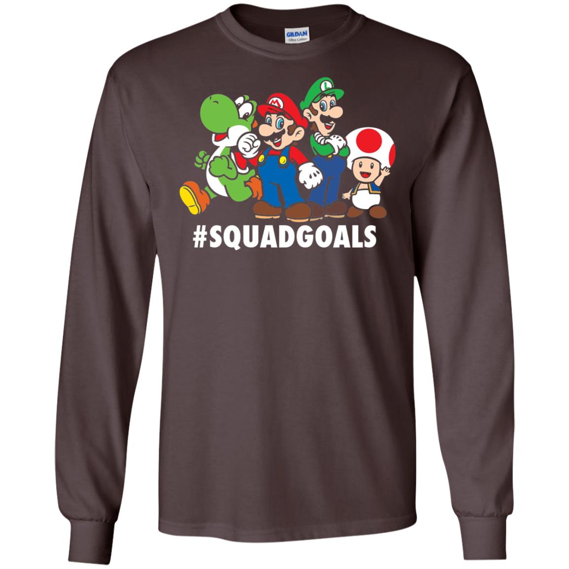 Nintendo Super Mario Luigi #squadgoals Gamer T-shirt Dark Chocolate