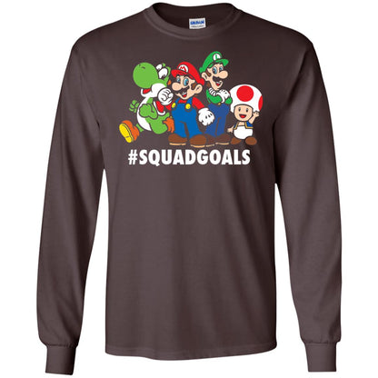 Nintendo Super Mario Luigi #squadgoals Gamer T-shirt Dark Chocolate