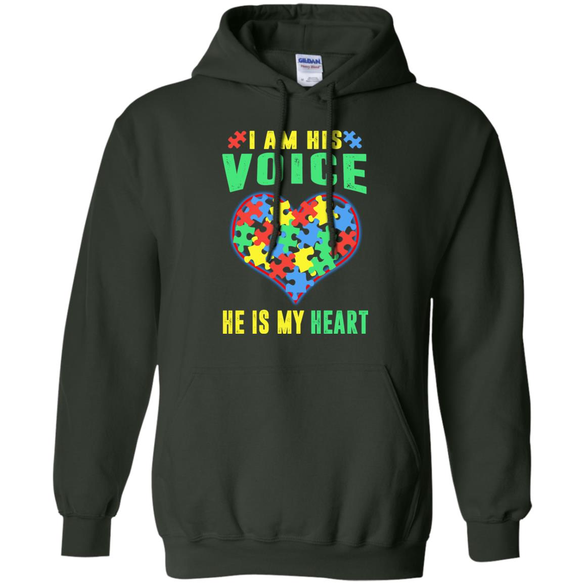 Autism Awareness Shirt He Is My Heart Forest Green