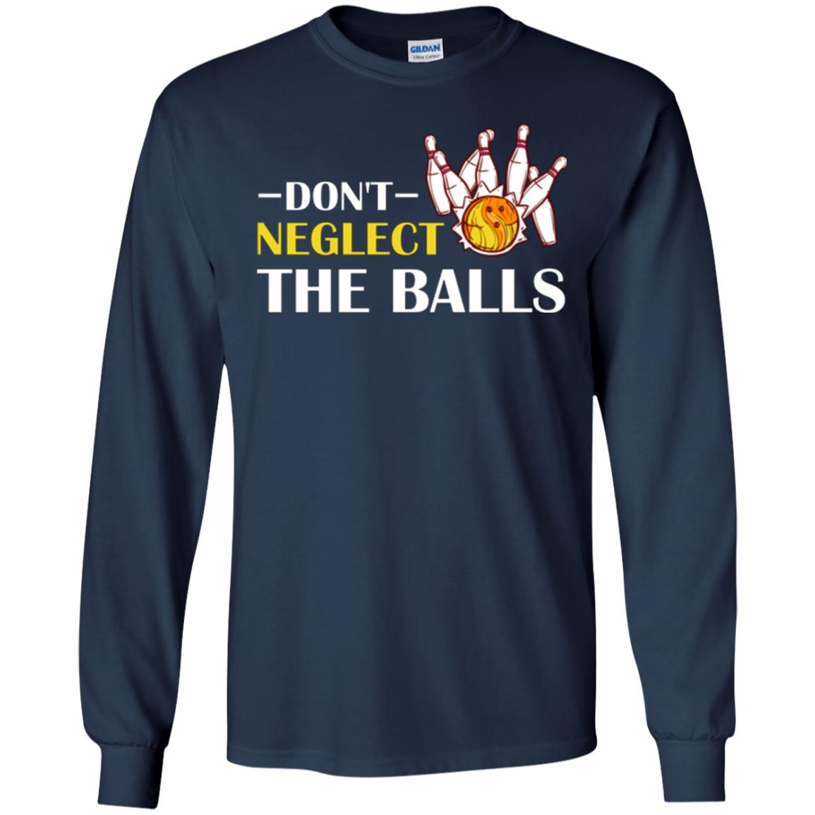 Bowling Lover T-shirt Don't Neglect The Balls Navy
