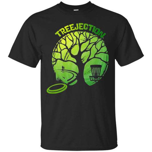Funny Disc Golf T-shirt Treejection Black