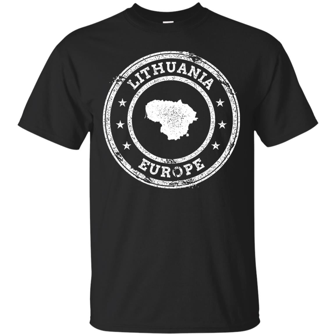 Lithuania Passport Stamp Funny Lithuania T-shirt Black
