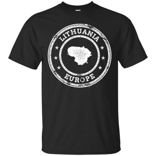 Lithuania Passport Stamp Funny Lithuania T-shirt Black