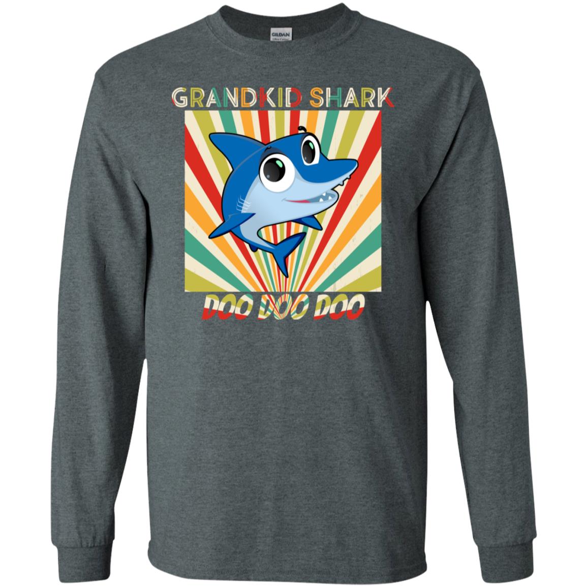 Grandkids Shark Doo Doo Doo Family Shark Gift Shirt Dark Heather