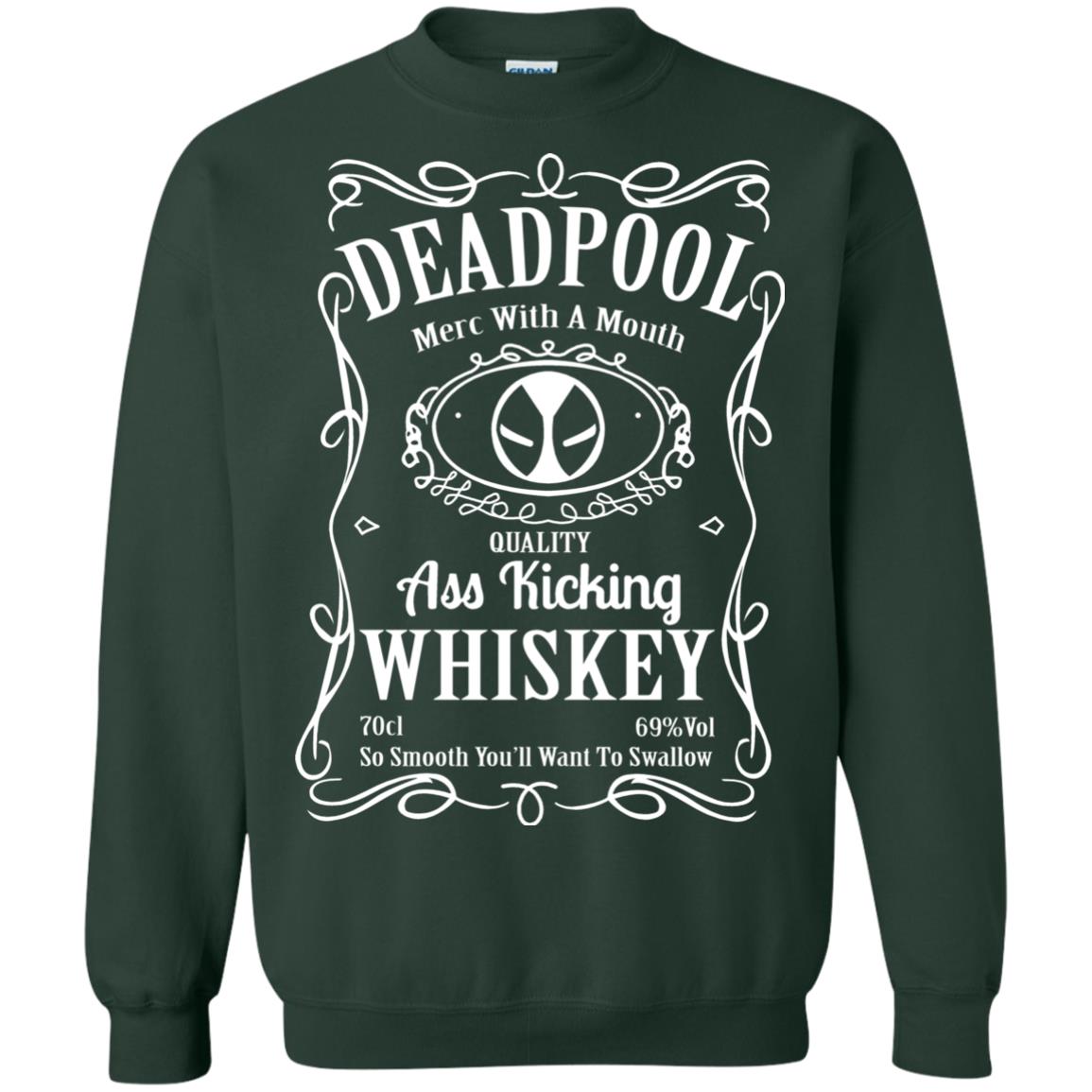 Deadpool Merc With A Mouth Quality Kiching Whiskey So Smooth You Will Want To Swallow Forest Green
