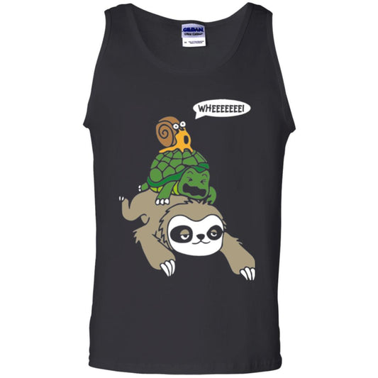 Running Wild T-shirt Sloth Turtle And Snail Piggyback Black