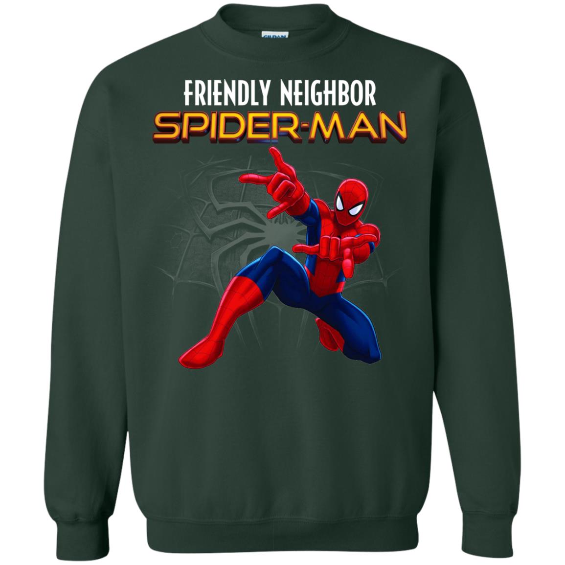 Friendly Neighbor Spider Man Movie Fan T-shirt Forest Green