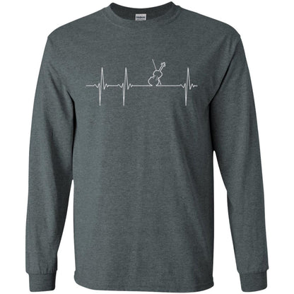 Musician T-shirt Heartbeat Violin - Viola - Cello Dark Heather