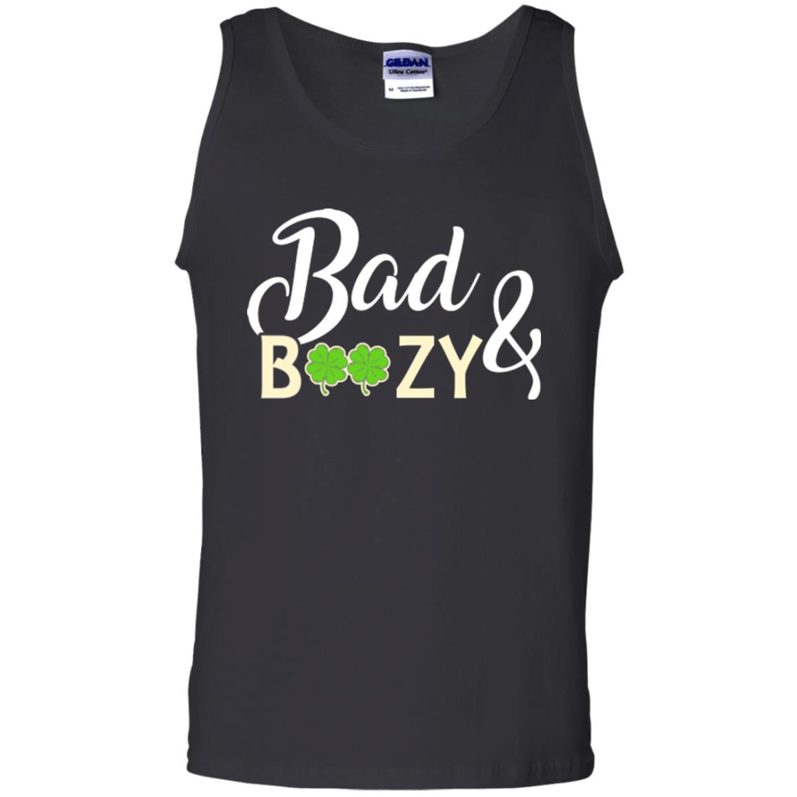Saint Patrick's Day T-shirt Bad And Boozy Shamrock Black