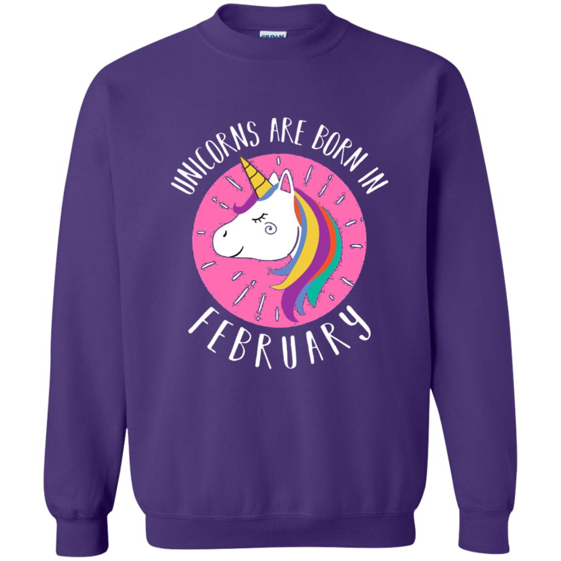 February Birthday T-shirt Unicorns Are Born In February Purple