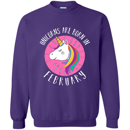 February Birthday T-shirt Unicorns Are Born In February Purple