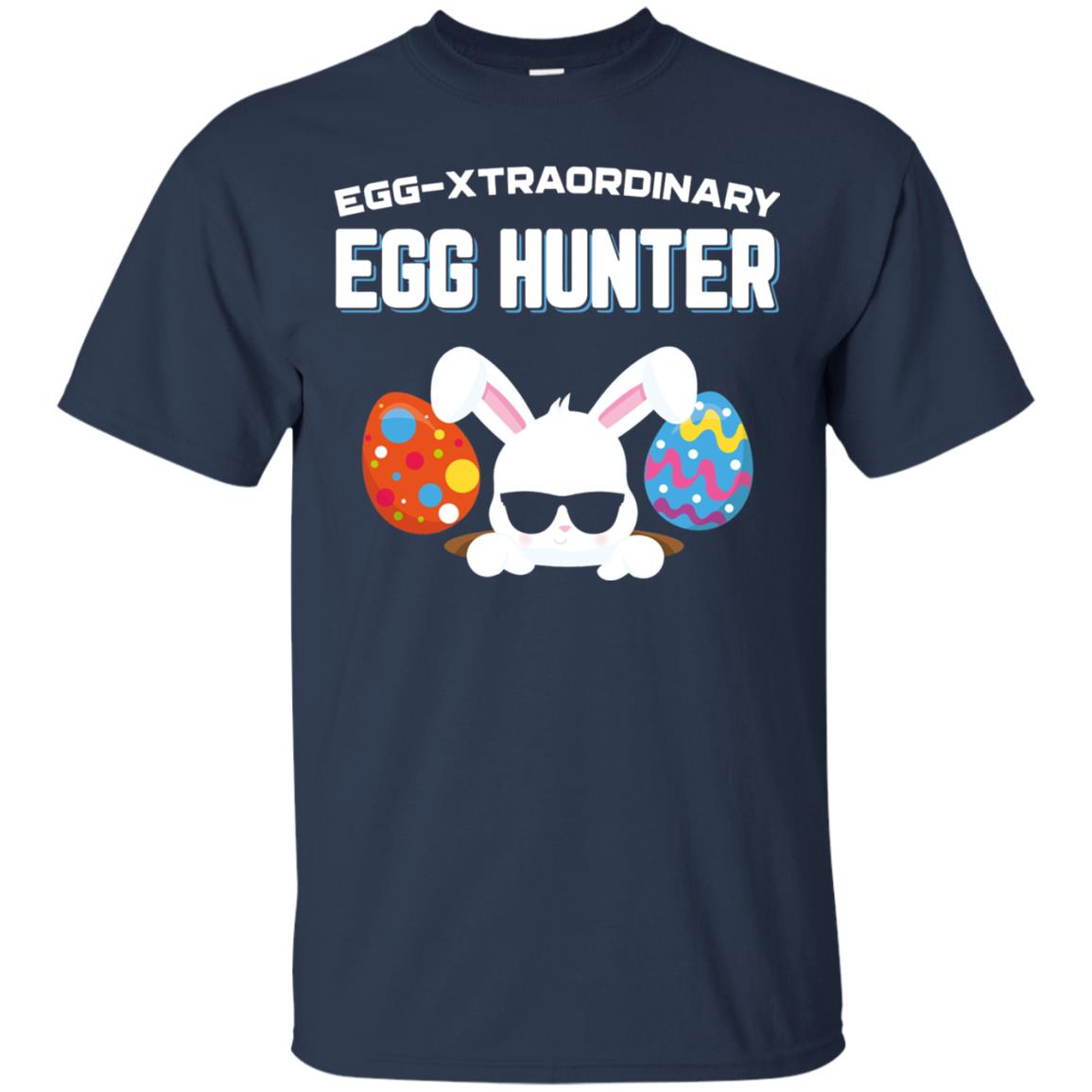 Egg-xtraordinary Egg Hunter Easter Shirt Navy