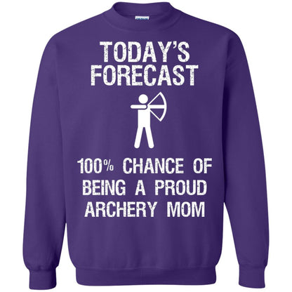 Archery Mom Shirt Forecast Chance Of Being A Proud Archery Mom Purple