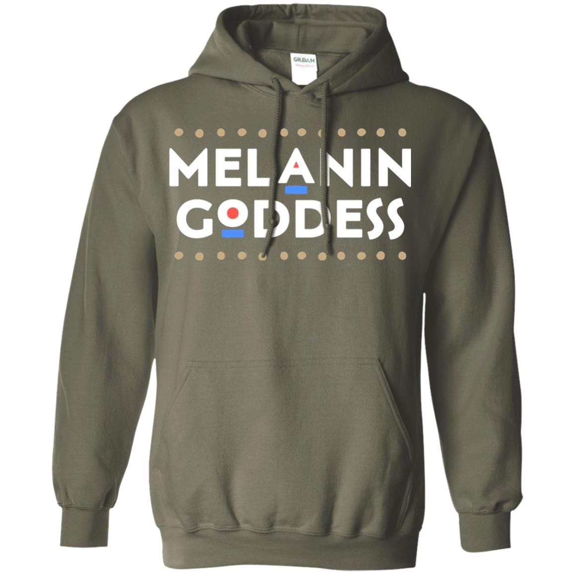 Melanin Goddess African T-shirt Black Girl Poppin_ Military Green