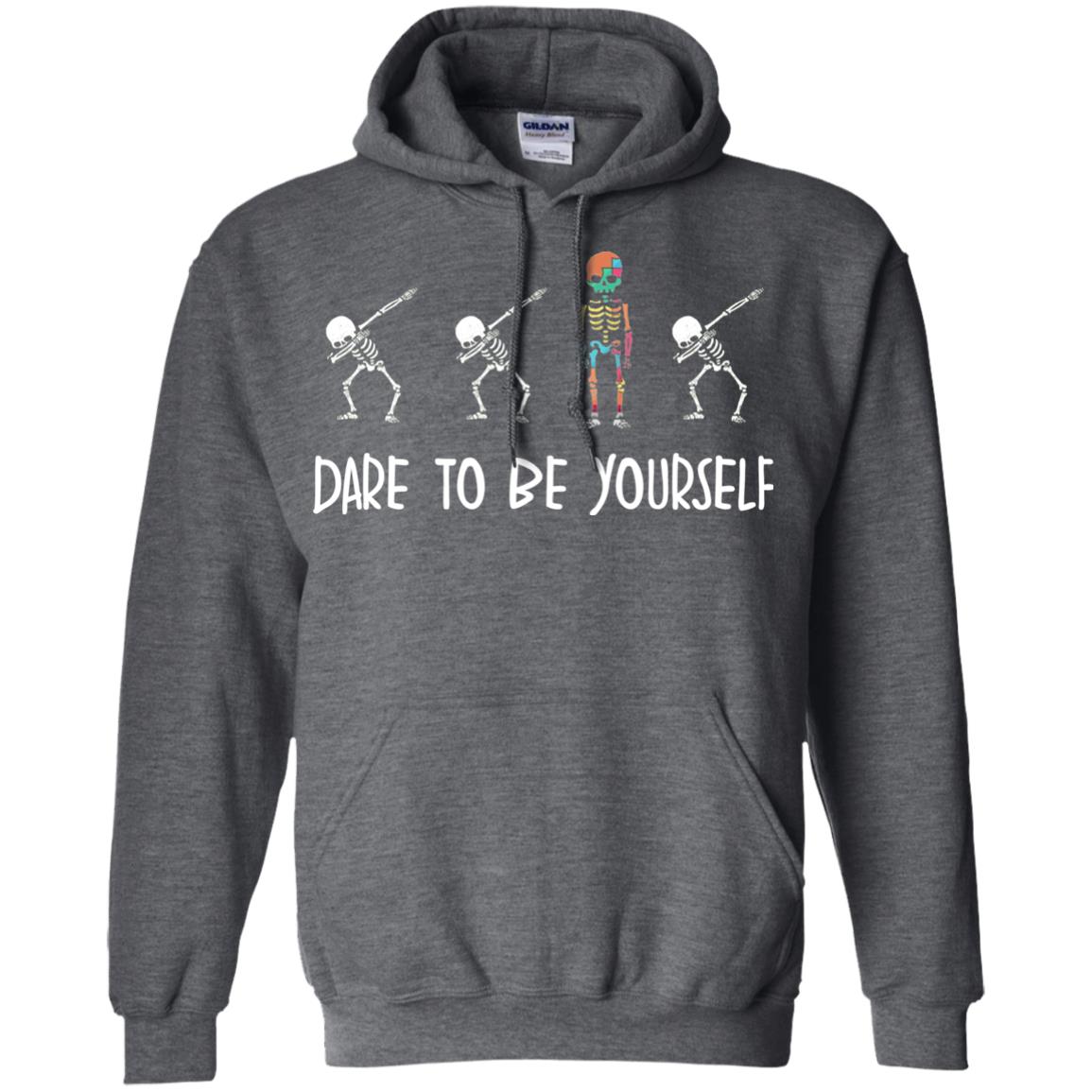 Dare To Be Yourself Autism Awareness T-shirt Dark Heather