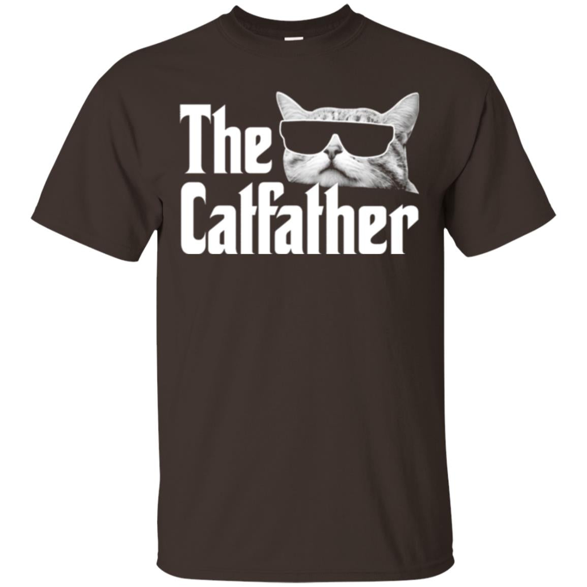 Funny Gift Shirt For Cat Daddy The Catfather T-shirt Dark Chocolate