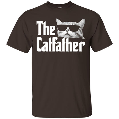 Funny Gift Shirt For Cat Daddy The Catfather T-shirt Dark Chocolate