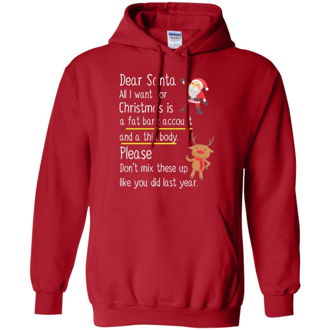Christmas T-shirt Dear Santa All I Want For Christmas Red