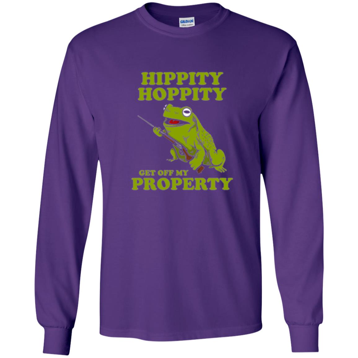 Frog Lover T-shirt Hippity Hoppity Get Off My Property Purple