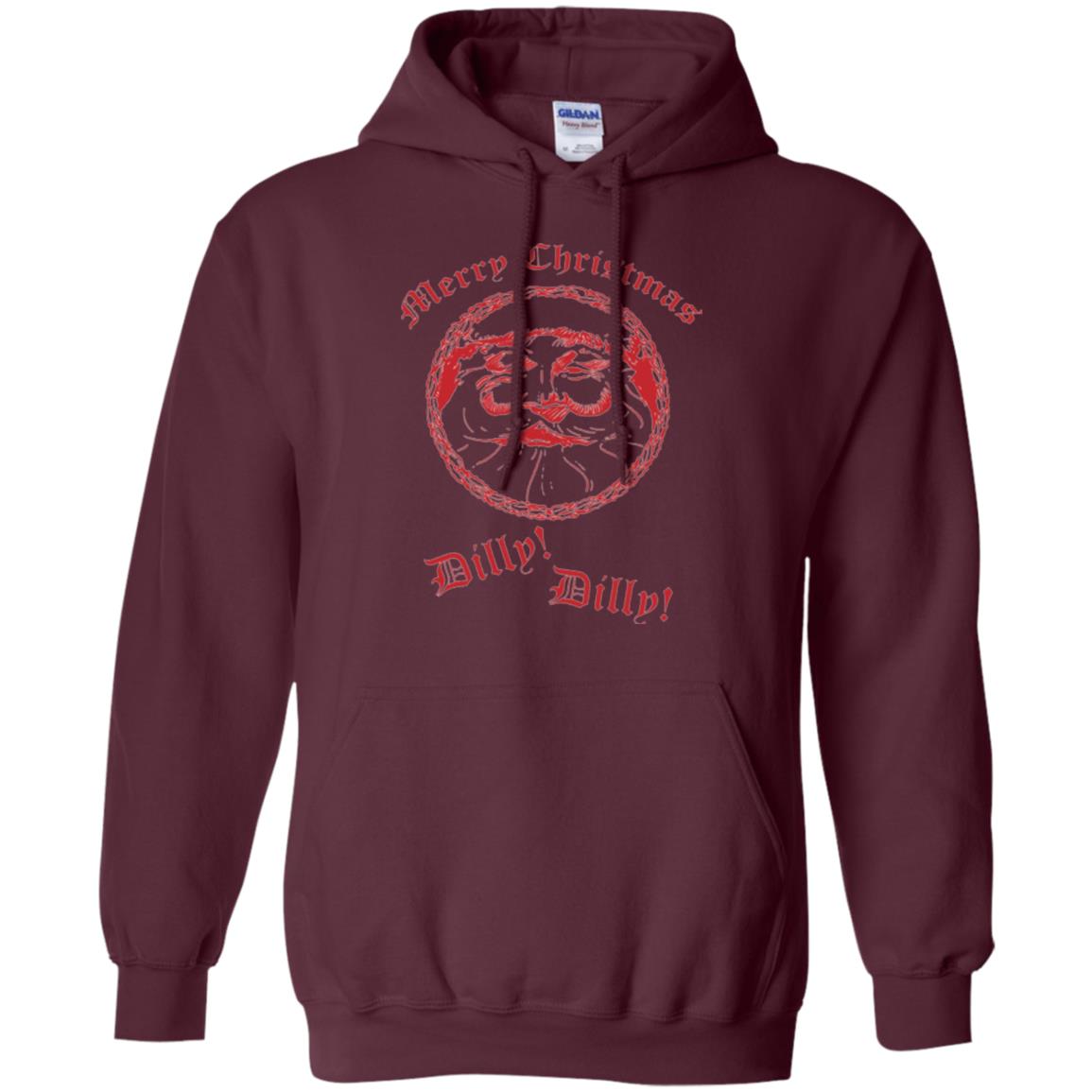 Christmas T-shirt Santa Merry Christmas Dilly Dilly Maroon