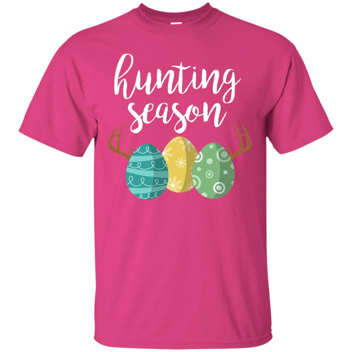 Hunting Season Bunny Funny Easter T-shirt Heliconia
