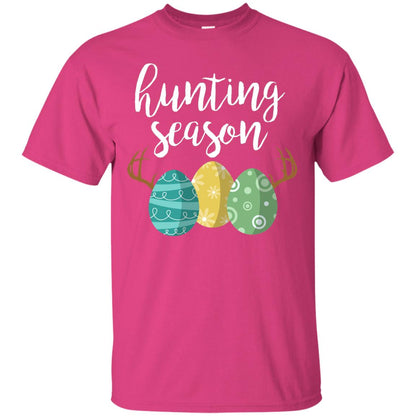 Hunting Season Bunny Funny Easter T-shirt Heliconia