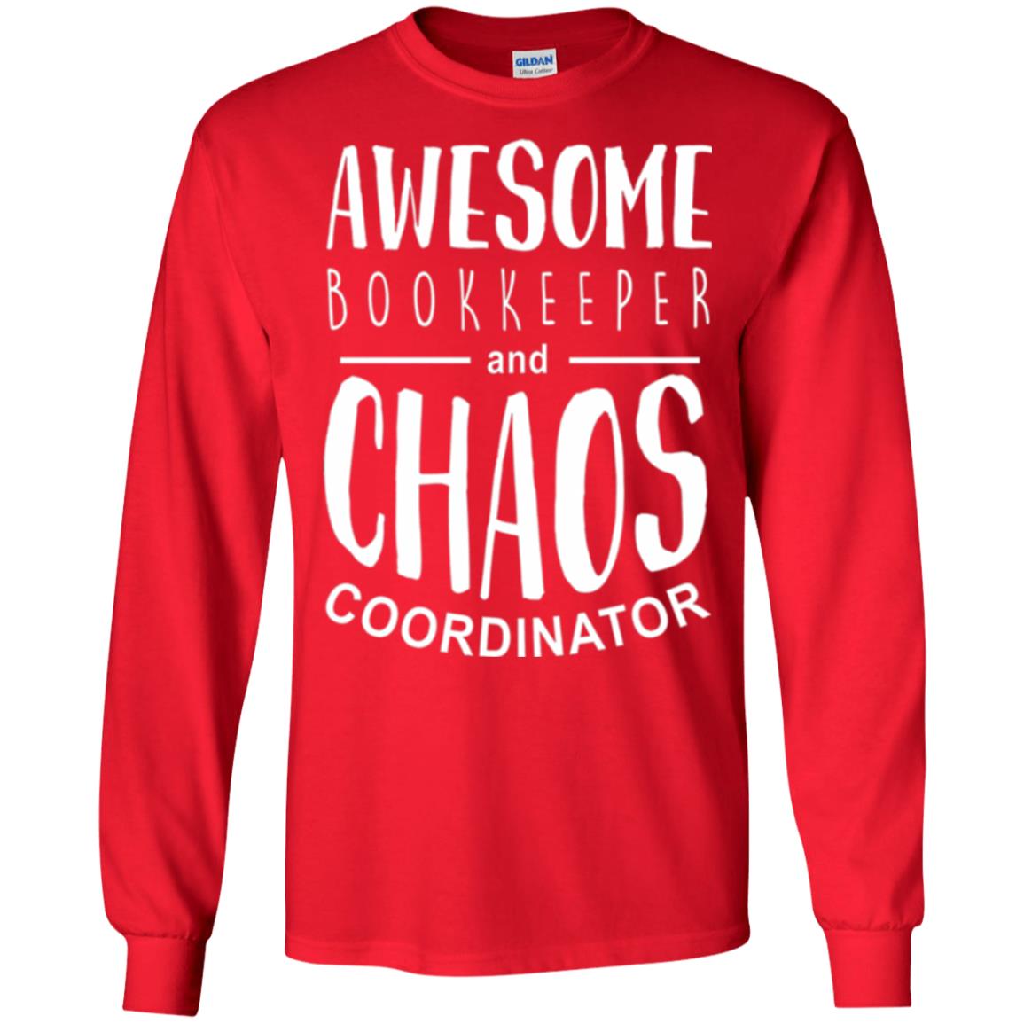 Bookeeper T-shirt Awesome Bookkeeper And Chaos Coordinator Red